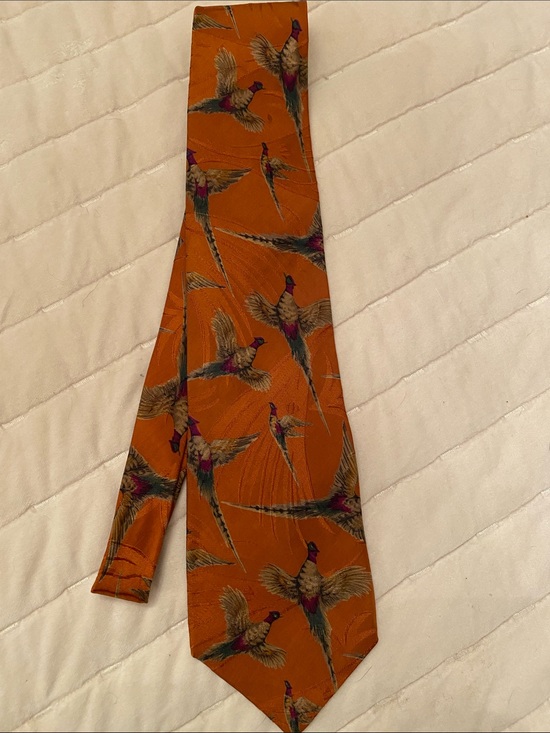 Chaps Other - Vintage Chaps Ralph Lauren 100% Silk Hand-Printed Pheasant Necktie